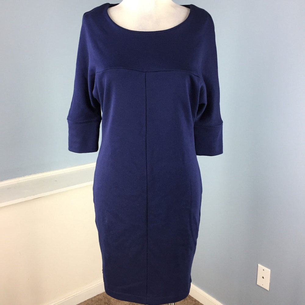 Lacoste Navy blue Sheath dress 3/4 sleeve 34 S